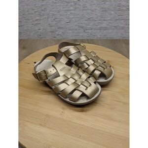 Sun-San Gold Leather Fisherman Sandals Buckle Straps Toddler Size‎ 9